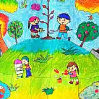 保护家园关爱地球儿童绘画