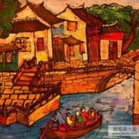 儿童画 友谊的小船
