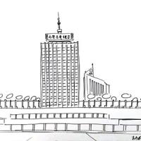 内蒙古电视台建筑简笔画