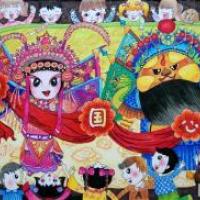 十一国庆节儿童画-一颗中国心