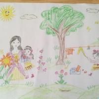 我帮妈妈洗衣服三八妇女节幼儿画展作品