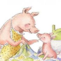 小猪妈妈和小猪关于母亲节美术作品分享