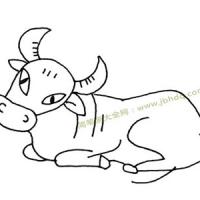 悠闲的水牛简笔画图片