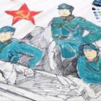 红军长征80周年儿童画 庆祝红军80周年儿童画