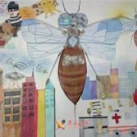 中学生三等奖科幻画《機械蜜蜂》