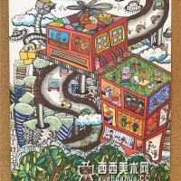 二等奖获奖科幻画《我的未来小小飞屋》