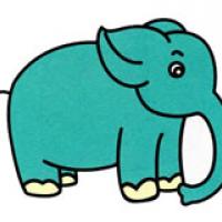 怎么画大象简单画法_大象简笔画步骤图解教程