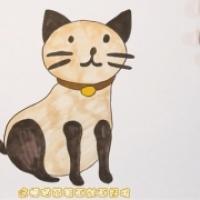 简单的易学的小猫简笔画教程