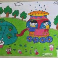 优秀儿童画作品《雨水收集器》