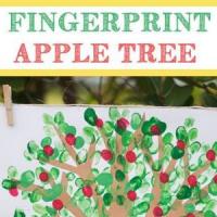 手指画苹果树