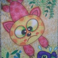 小猫捉鱼趣味儿童画,庆祝国庆节日儿童画分享