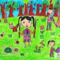 令人快乐的植树节儿童画植树节图片赏析
