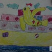 海上阅兵式,有关于国庆节的儿童画作品