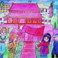 国庆节儿童画精品:少数民族庆国庆