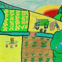 农忙的动物们三年级劳动节创意画图片展示