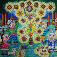 一等奖获奖科幻画《太阳能无烟花炮》