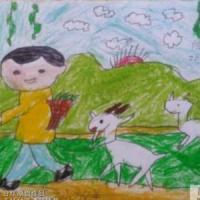 小牧童放羊51劳动节画画图片欣赏