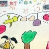 有关国庆节的儿童画-快乐的国庆节