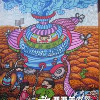 二等奖小学生获奖科幻画《沙漠移动水库》赏析