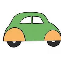 漂亮的绿色小汽车简笔画步骤教程 小汽车的简单画法