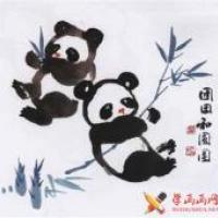 中国画儿童作品团团和圆圆