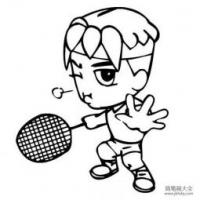 人物简笔画大全 打网球的小男孩简笔画