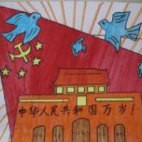 纪念抗战胜利70周年儿童画-红星照耀中国