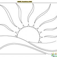 太阳旭日东升简笔画图片