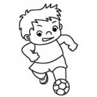 踢足球的小男孩简笔画画法