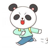 去上学的熊猫宝宝简笔画