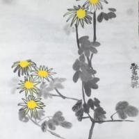 水墨画菊花写意秋天国画