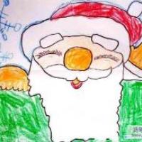 幼儿园圣诞老人头像儿童图画作品