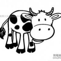 可爱的奶牛简笔画