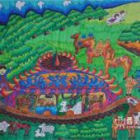 二等奖科幻画《草原新型多功能动物服务器》