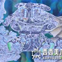 二等奖中学生获奖科幻画《洪水超时空转换器》欣赏