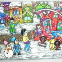 儿童获奖科幻画《新形雪地清扫机》赏析