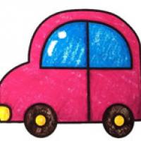 小汽车简笔画彩色图片 儿童画小汽车简笔画怎么画