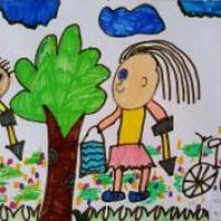 我们都爱植树节一年级绘画作品分享