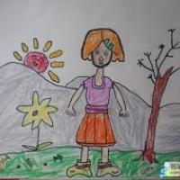 三八妇女节的儿童画-妈妈爱大自然
