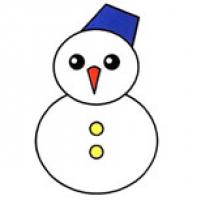 雪人简笔画步骤图解教程 带颜色的